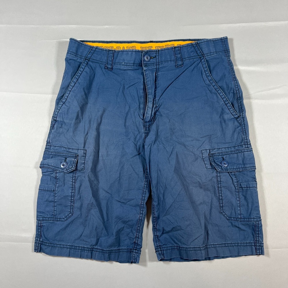 Wearfirst Cargo Shorts Mens 34 Blue Stretch Free Band Performance Hiking Outdoor